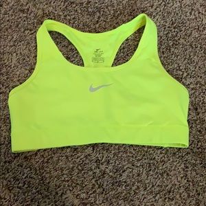 Neon Yellow Nike sports bra
